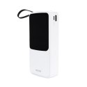 WEKOME WP-10 Pop Digital Series - Power bank 20000 mAh with built-in USB-C / Lightning / Micro USB + USB-A cable (White)