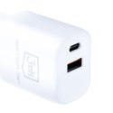 3mk Hyper Charger - USB-A QC 3.0 + USB-C PD 20W mains charger (White)