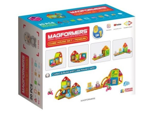 Klocki magnetyczne Cube House Pingwin