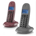 Wireless Phone Motorola C1002 (2 pcs) - Gray/Pomegranate