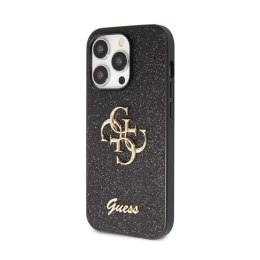 Guess Glitter Script Big 4G - iPhone 14 Pro Case (Black)