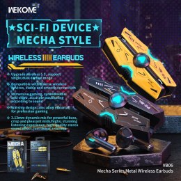 WEKOME VB06 Mecha Series - Wireless Bluetooth V5.3 TWS headphones with charging case (Yellow)