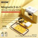 WEKOME WP-U172 - 3-in-1 Wireless Charger with MagSafe for iPhone, Apple Watch, and AirPods + Mirror (Yellow)