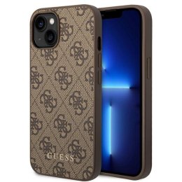 Guess 4G Metal Gold Logo - Case for iPhone 15 / 14 / 13 (Brown)