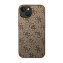 Guess 4G Metal Gold Logo - Case for iPhone 15 / 14 / 13 (Brown)