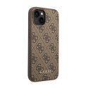 Guess 4G Metal Gold Logo - Case for iPhone 15 / 14 / 13 (Brown)