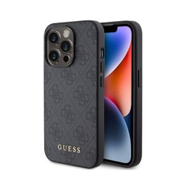 Guess 4G Metal Gold Logo - Case for iPhone 15 Pro (Grey)