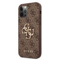 Guess 4G Big Metal Logo - Case for iPhone 12 / iPhone 12 Pro (Brown)