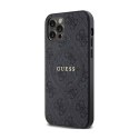 Guess 4G Collection Leather Metal Logo MagSafe - Case for iPhone 12 / iPhone 12 Pro (Black)