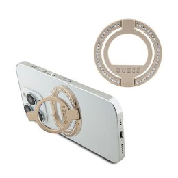 Guess MagSafe Ring Stand Rhinestone - Magnetic finger holder for phone with stand function (Gold)