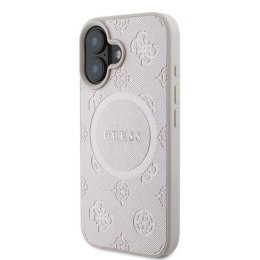 Guess Saffiano Peony Classic Logo MagSafe - Case iPhone 16 Plus (pink)