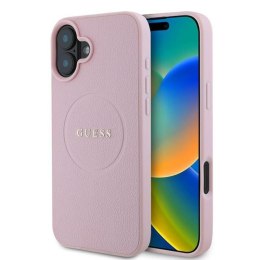 Guess Grained Ring MagSafe - Case iPhone 16 Plus (pink)