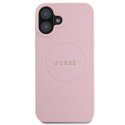 Guess Grained Ring MagSafe - Case iPhone 16 Plus (pink)