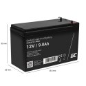 Green Cell - AGM VRLA 12V 9Ah maintenance-free battery for UPS