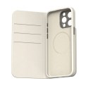 Moshi Overture MagSafe - Leather 3-in-1 case with flip cover for iPhone 15 Pro Max (Eggnog White)