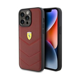 Ferrari Quilted Metal Logo - Case for iPhone 15 Pro Max (Red)