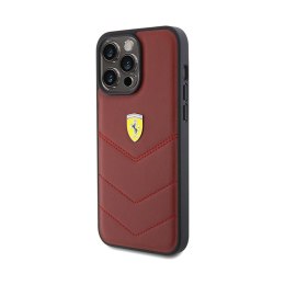 Ferrari Quilted Metal Logo - Case for iPhone 15 Pro Max (Red)