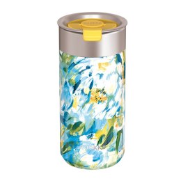 Quokka Boost Coffee Tumbler - Stainless steel thermal mug with brewer 400 ml (Blue Peonies)