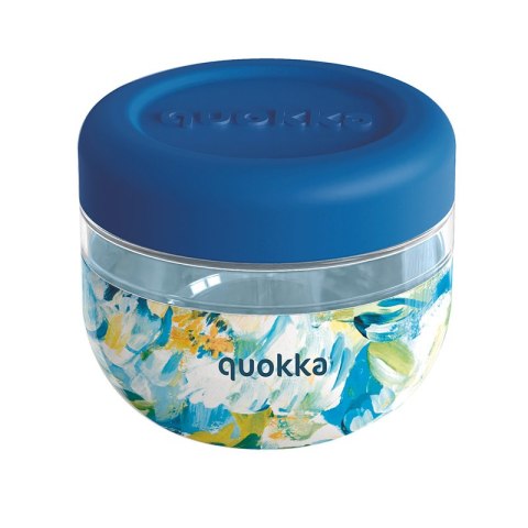 Quokka Bubble Food Jar - Plastic food container / lunchbox 500 ml (Blue Peonies)