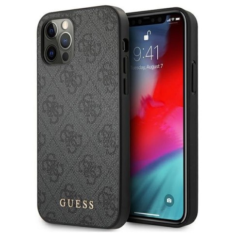 Guess 4G Metal Gold Logo - Case for iPhone 12 / iPhone 12 Pro (grey)