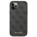 Guess 4G Metal Gold Logo - Case for iPhone 12 / iPhone 12 Pro (grey)