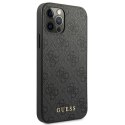 Guess 4G Metal Gold Logo - Case for iPhone 12 / iPhone 12 Pro (grey)