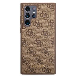 Guess 4G Metal Gold Logo - Case for Samsung Galaxy S22 Ultra (Brown)