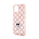 Karl Lagerfeld Monogram Choupette - Case for iPhone 15 (Pink)