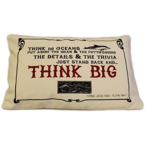 CUSCINI LETTERARI - Copricuscino in Juta lavata / Cotton pillow case THINK BIG - Size 38x25cm